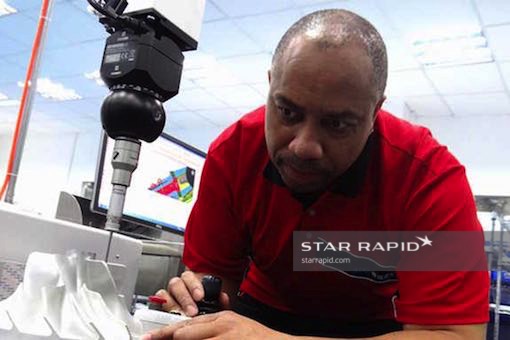Measuring a part with a CMM at Star Rapid