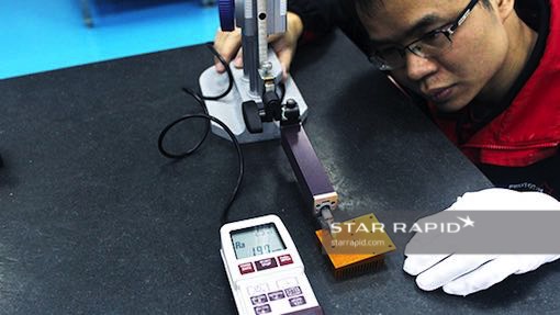 Surfometer testing of surface roughness in Star Rapid QC lab