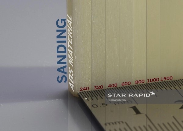 Samples of sanded ABS, Star Rapid finishing services