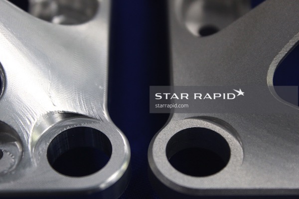 Samples of before-and-after sandblasted parts, Star Rapid