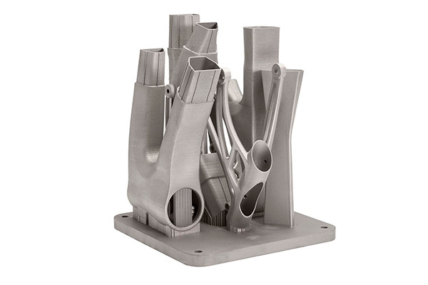 3D printed bicycle frame parts.
