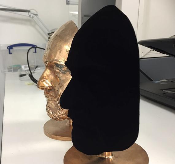 Picture of profile painted with Vantablack