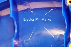 Details of ejector pin marks, plastic injection molding, Star Rapid