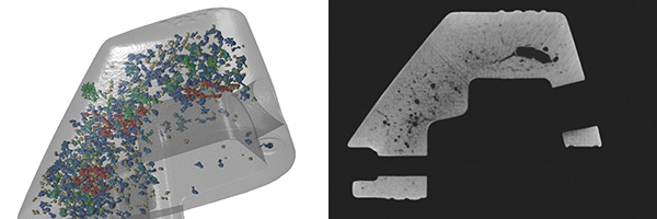 X-ray tomography scan of an aluminum die casting
