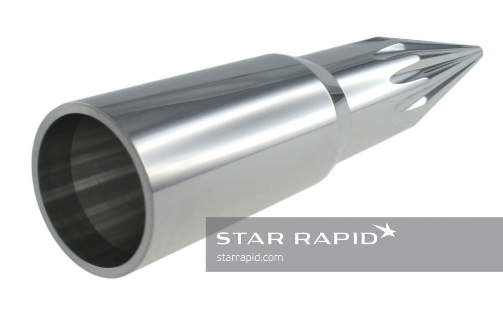 Hi-pressure, precision fluid nozzle made at Star Rapid