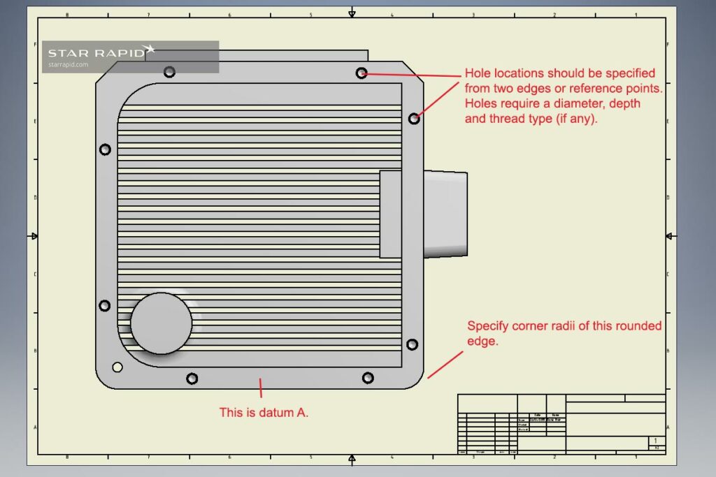 2D drawing derived from a CAD model