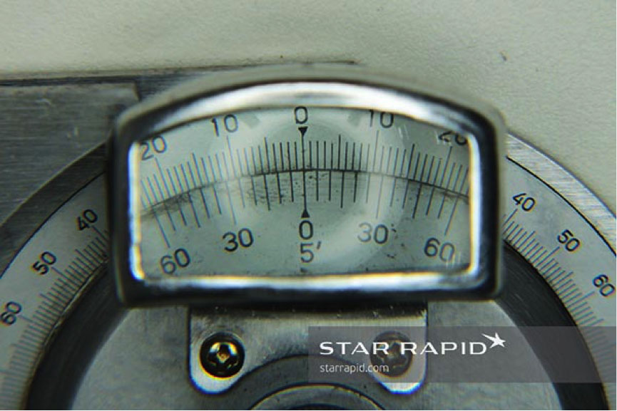 Close-up of a graduated scale at Star Rapid