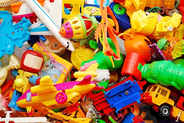 Collection of toys made from polyethylene