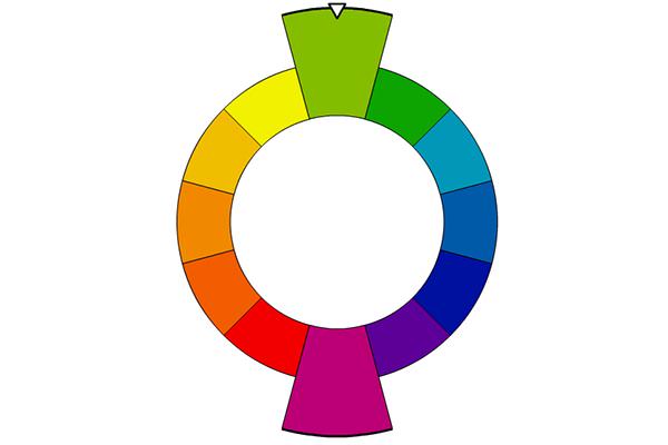 Color wheel showing complementary colors