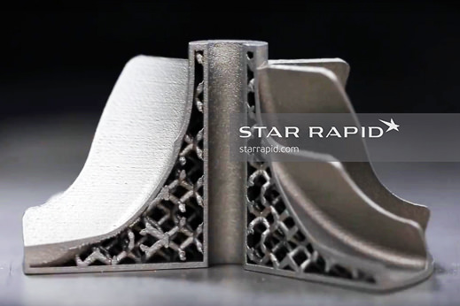 3D printed titanium rotor cutaway view