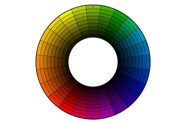 Color wheel showing shade