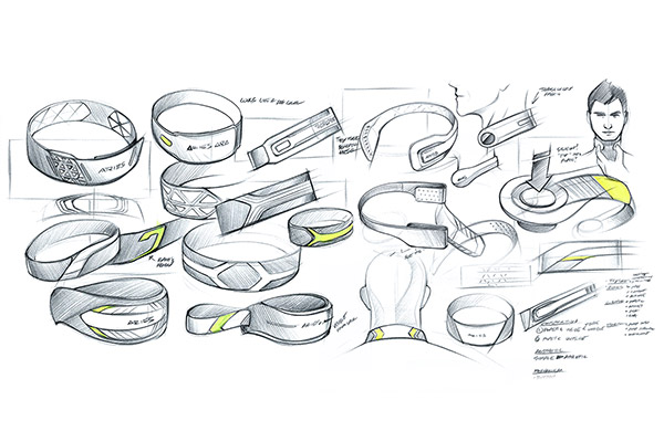 Design sketches for Q-Collar neck brace