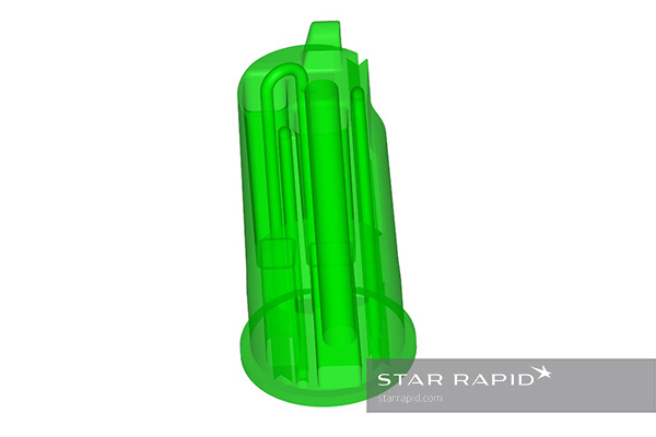 Star Rapid's design for a 3D printed conformally cooled core for plastic injection molding.