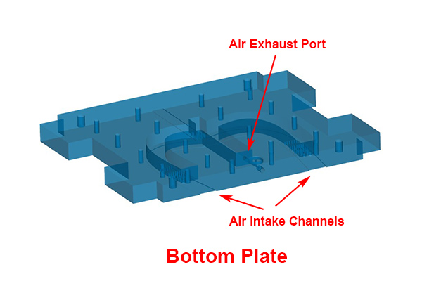 CAD drawing of bottom vacuum holding plate at Star Rapid