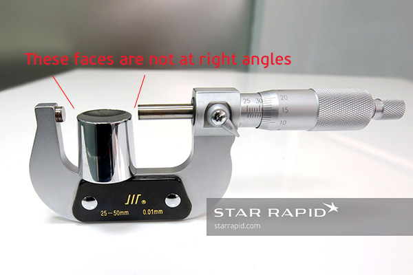 Micrometer measuring inverted cone, Star Rapid