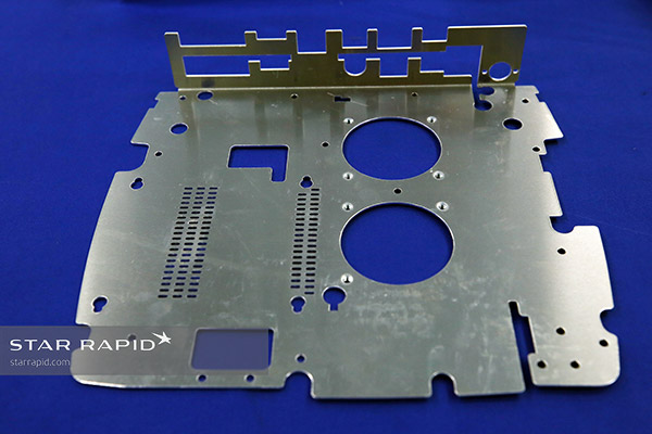 Laser-cut metal plate at Star Rapid
