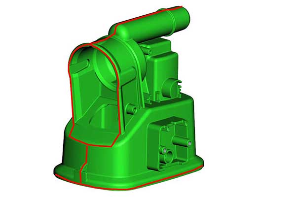 CAD image of parting line profile at Star Rapid