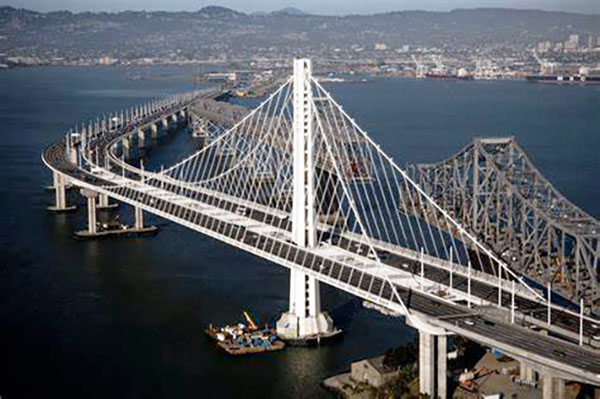 The San Francisco Oakland Bay Bridge being upgraded